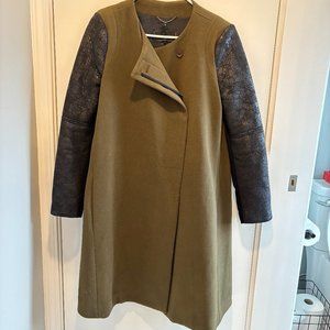 BCBGMaxAzria “Genova” Coat Olive Green Womens Size M